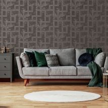 Boutique - Papier peint intissé Géométrique Entrelacs d'or 1005 x 52cm Quartz Fumé