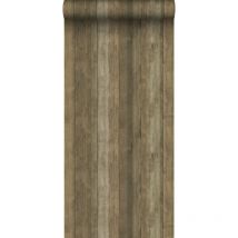 Sanders&sanders - papier peint imitation bois marron