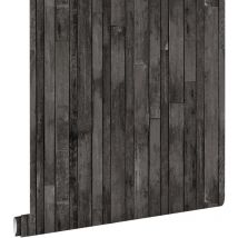 Estahome - papier peint imitation bois noir