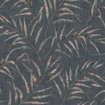 Papier peint feuille intissé & vinyle | Papier peint noir, corail & vert | Papier peint chambre adulte | Papier peint tendance 373355 - 10,05 x 0,53 m
