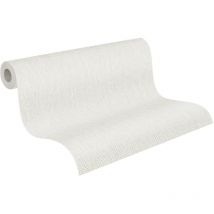 Papier peint moderne blanc satiné Tapisserie uni avec effet pailleté pour chambre Papier peint intissé monochrome blanc
