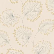 Papier peint intissé bureau & couloir | Papier peint salon moderne beige & doré | Tapisserie feuille beige idéal chambre adulte - 10,05 x 0,53 m