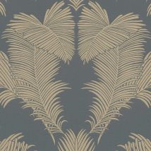 Papier peint intissé chambre adulte & couloir | Papier peint feuille fougère moderne pour salon | Tapisserie grise & dorée à motif feuille - 10,05 x