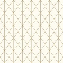 Papier peint géométrique style scandinave | Tapisserie avec motif beige crème et cuivre doré | Papier peint blanc et doré pour chambre - 10,05 x 0,53