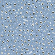 Papier peint fashion bleu clair pour chambre ado Tapisserie bleu clair motif couturier célèbre Papier peint original chambre fille