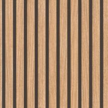 Aiperq - Papier peint intissé à motifs de panneaux 0,45 x 10,00 m - Beige, Marron - Papier peint effet bois