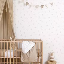 Little Dutch - Papier peint intissé Baby Bunny 1000 x 53cm Gris, vert