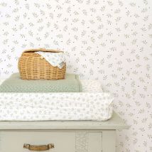 Little Dutch - Papier peint intissé Blueberry Leaves 1005 x 52cm Blanc, vert