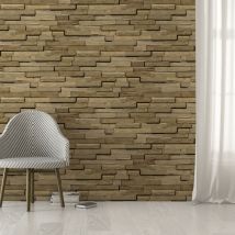 Superfresco Easy - Papier peint intissé Tranches de Bois 3D 1005 x 52cm Marron