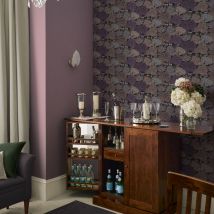 Papier peint intissé Laura Ashley Garwood Grove 1005 x 52cm Gris, violet, sépia