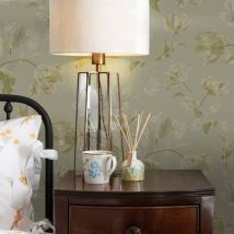 Laura Ashley - Papier peint intissé Gosford 1005 x 52cm Vert sauge