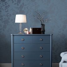 Laura Ashley - Papier peint intissé Westbourne Midnight 1005 x 52cm Bleu