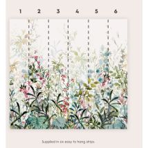 Laura Ashley - Papier peint intissé panoramique Pointon Fields 280 x 300cm Multicolore