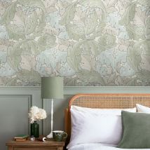 William Morris At Home - Papier peint intissé William Morris Acanthus Sage & Duck Egg 1005 x 52cm Vert