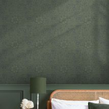 William Morris At Home - Papier peint intissé William Morris Marigold Fibrous Green 1005 x 52cm Vert