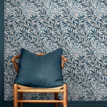 William Morris At Home - Papier peint intissé William Morris Willow Bough White & Blues 1005 x 52cm Bleu