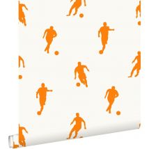 Estahome - papier peint joueurs de football orange et blanc