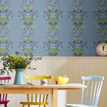 Joules - Papier peint intissé Perfect Pollinators 1005 x 52cm Bleu