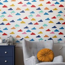 Joules - Papier peint intissé Whatever the Weather Rainbow 1005 x 52cm Multicolore
