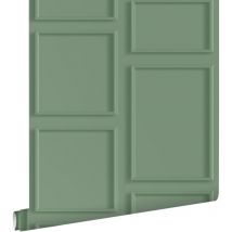 Estahome - papier peint lambris vert grisé