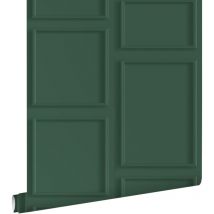 Estahome - papier peint lambris vert foncé