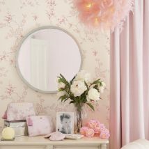 Laura Ashley - Papier peint intissé Oriental Blossom Blush 1005 x 52cm Rose, beige