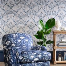 Laura Ashley - Papier peint intissé Végétal Parterre Off White & Seaspray 1005 x 52cm Gris bleuté