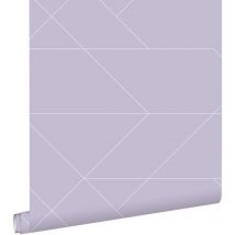 Estahome - papier peint lignes graphiques lilas violet