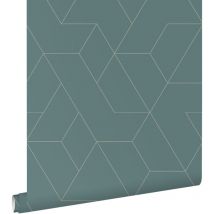 Origin Wallcoverings - papier peint lignes graphiques bleu gris - ESTAhome