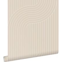 Estahome - papier peint lignes graphiques beige