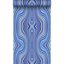 Origin - papier peint lignes graphiques bleu et turquoise Wallcoverings