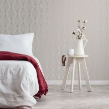 Papier peint intissé Marquise Geo Diamant Perle Vinyle 1005 x 52cm