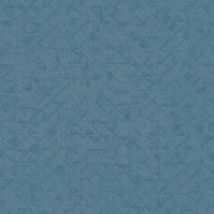 Papier peint moderne bleu à carreaux géométriques | Papier peint uni bleu foncé pour salle de bain | Tapisserie tendance avec motifs géométriques