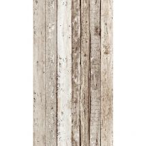 Papier peint moderne pour cuisine | Papier peint bande décorative rusitque imitation bois | Tapisserie effet bois usé beige et marron - 2,50 x 0,35 m