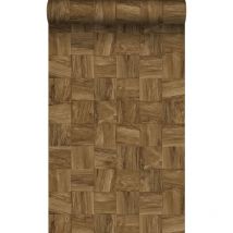 Origin Wallcoverings - papier peint morceaux carrés de déchets de bois marron