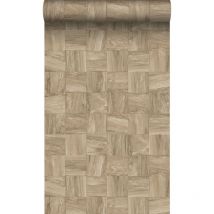 Origin Wallcoverings - papier peint morceaux carrés de déchets de bois beige