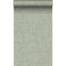 Origin - papier peint motif de carrellages avec imitation peau de serpent gris pâle Wallcoverings