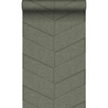 Origin - papier peint motif de carrellages avec imitation peau de serpent vert olive grisé Wallcoverings