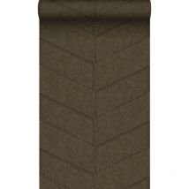 papier peint motif de carrellages avec imitation peau de serpent marron - Origin Wallcoverings
