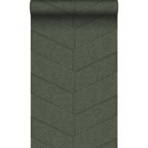 Origin - papier peint motif de carrellages avec imitation peau de serpent vert grisé Wallcoverings