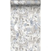 Origin - papier peint motif figurativ gris argileux Wallcoverings