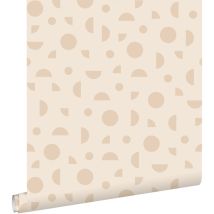 Estahome - papier peint motif graphique beige