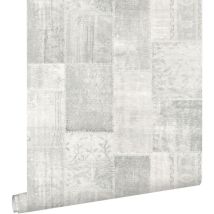 Estahome - papier peint motif kilim gris