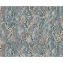 Papier peint à motifs graphiques Edem 421ST27 papier peint intissé gaufré à chaud légèrement texturé à l'aspect de pierre et des accents métalliques