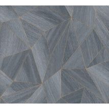 Profhome - Papier peint à motifs graphiques 361333 papier peint intissé lisse avec des figures géométriques mat gris noir 5,33 m2