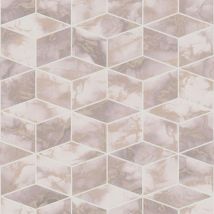 Papier peint à motifs graphiques Profhome 378632 papier peint intissé lisse avec un dessin graphique scintillant rose or blanc 5,33 m2