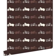 Papier peint motos marron Estahome