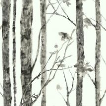 Papier Peint auto-adhésif - Arbres Noir et Blanc