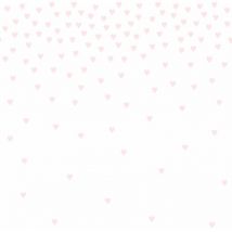 Papier Peint Panoramique Confettis De Coeurs Rose Clair - Origin Wallcoverings