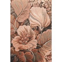 papier peint panoramique motif floral brodé marron terracotta - ESTAhome